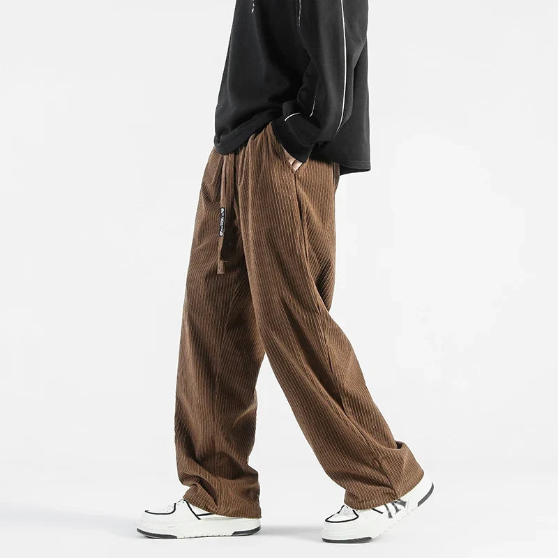 Cord Jogginghose Herren Dick Weit Kordelzug Warm