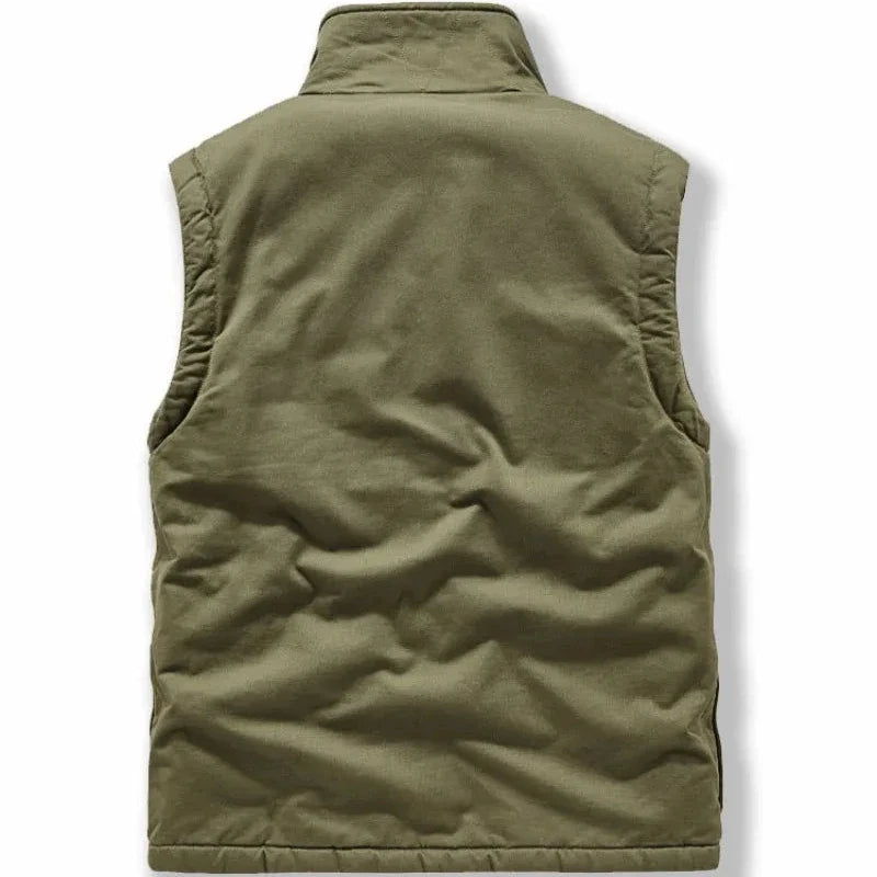 Fleece Weste Herren Stehkragen Knopfleiste Gefüttert