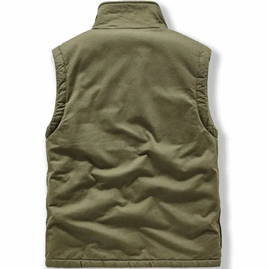 Fleece Weste Herren Stehkragen Knopfleiste Gefüttert