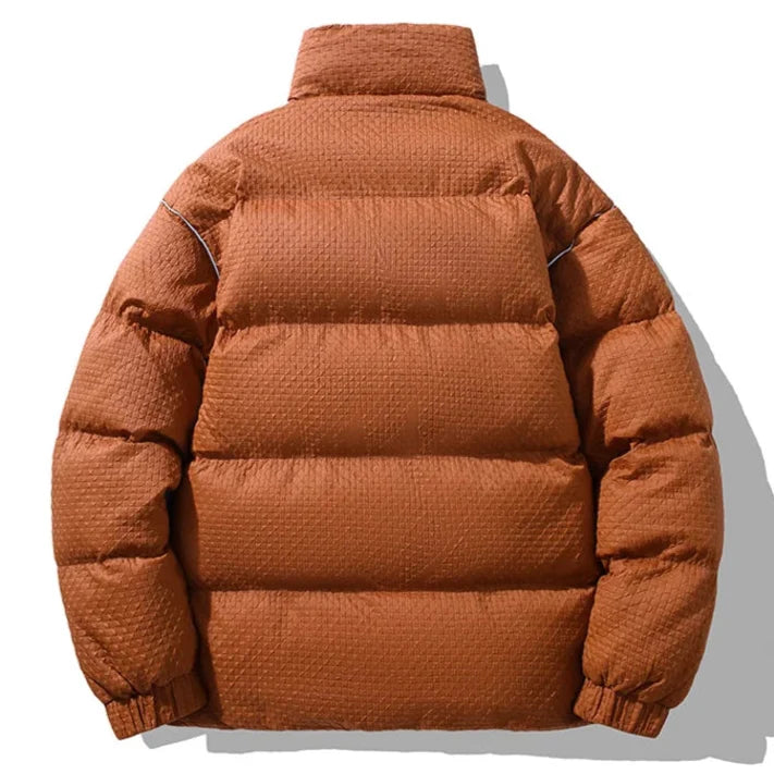Wattierte Steppjacke Herren Hoher Kragen Strukturiert
