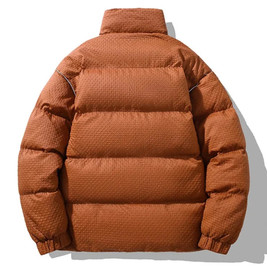 Wattierte Steppjacke Herren Hoher Kragen Strukturiert