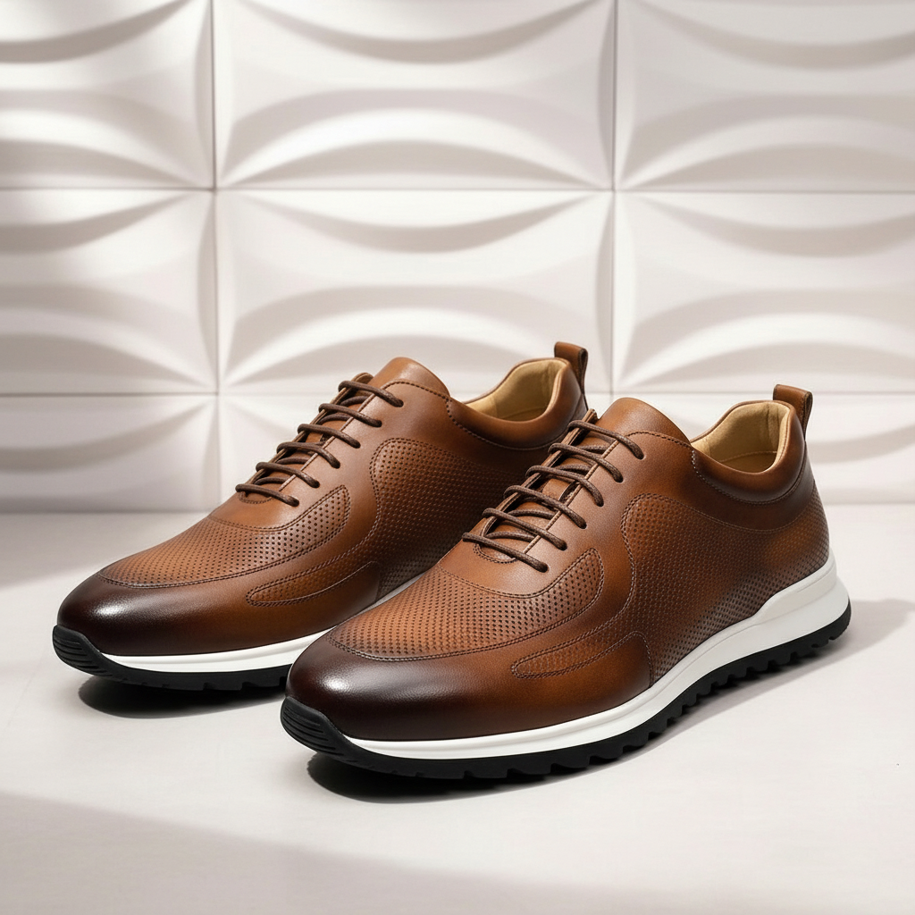 Rindsleder Sneaker Herren Orthopädisch Komfort Casual