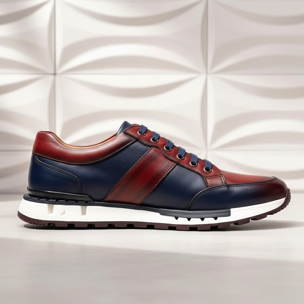 Rindsleder Sneaker Herren Gepolstert Business Freizeit