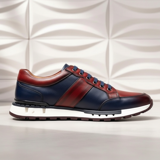 Rindsleder Sneaker Herren Gepolstert Business Freizeit