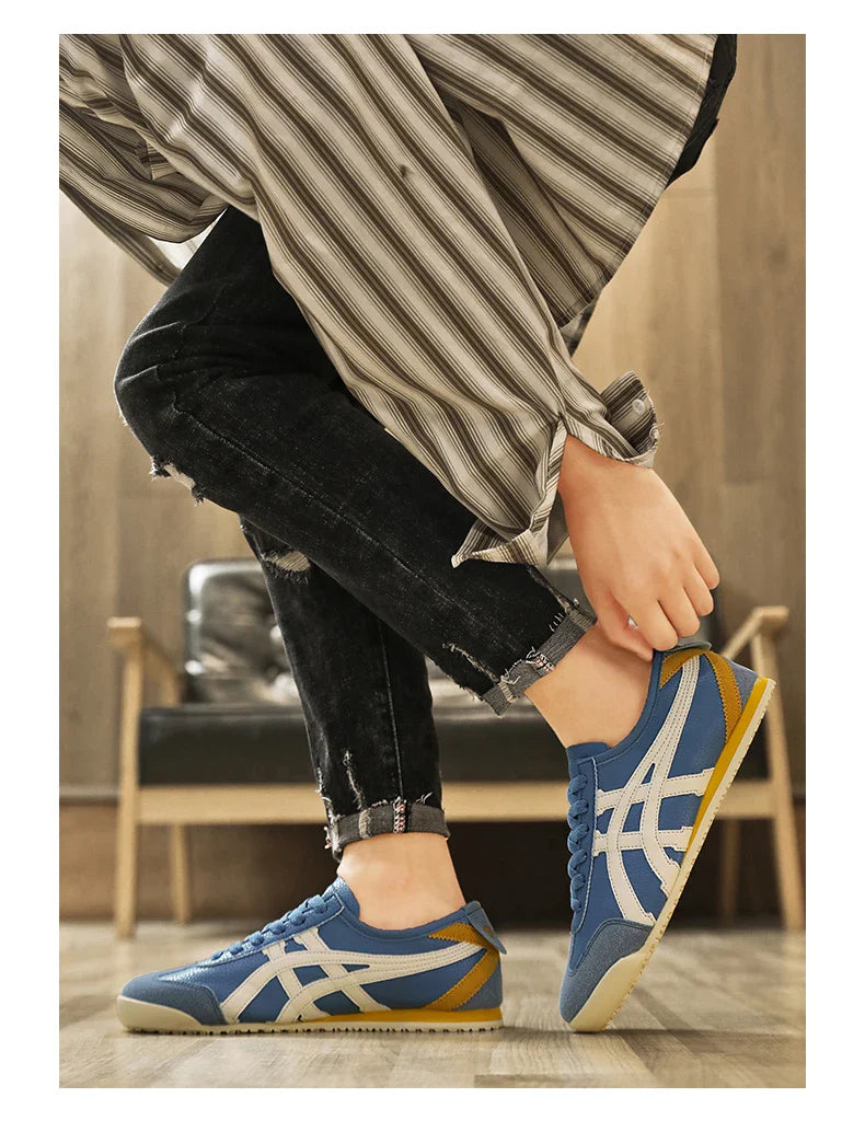 Retro Sneaker Herren Wildleder Kontraststreifen Flach