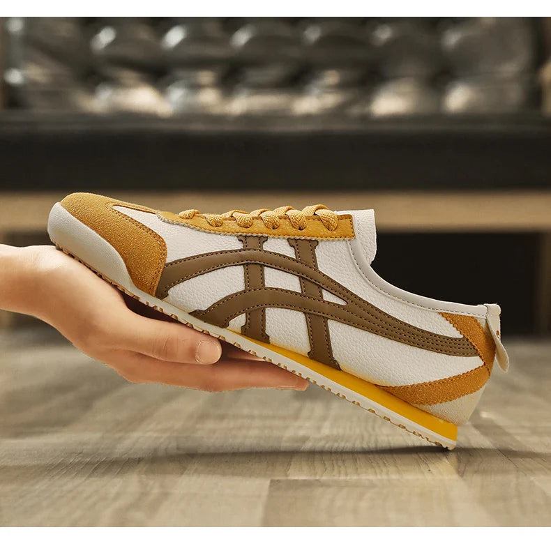 Retro Sneaker Herren Wildleder Kontraststreifen Flach