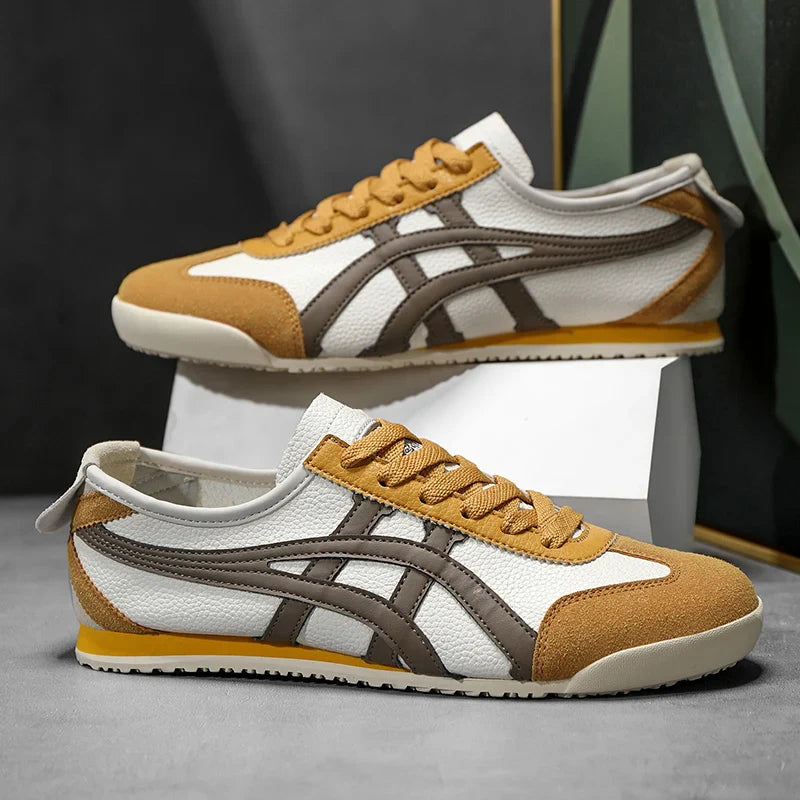 Retro Sneaker Herren Wildleder Kontraststreifen Flach