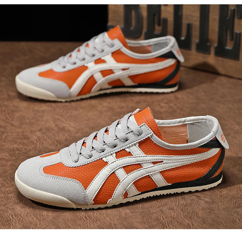 Retro Sneaker Herren Wildleder Kontraststreifen Flach