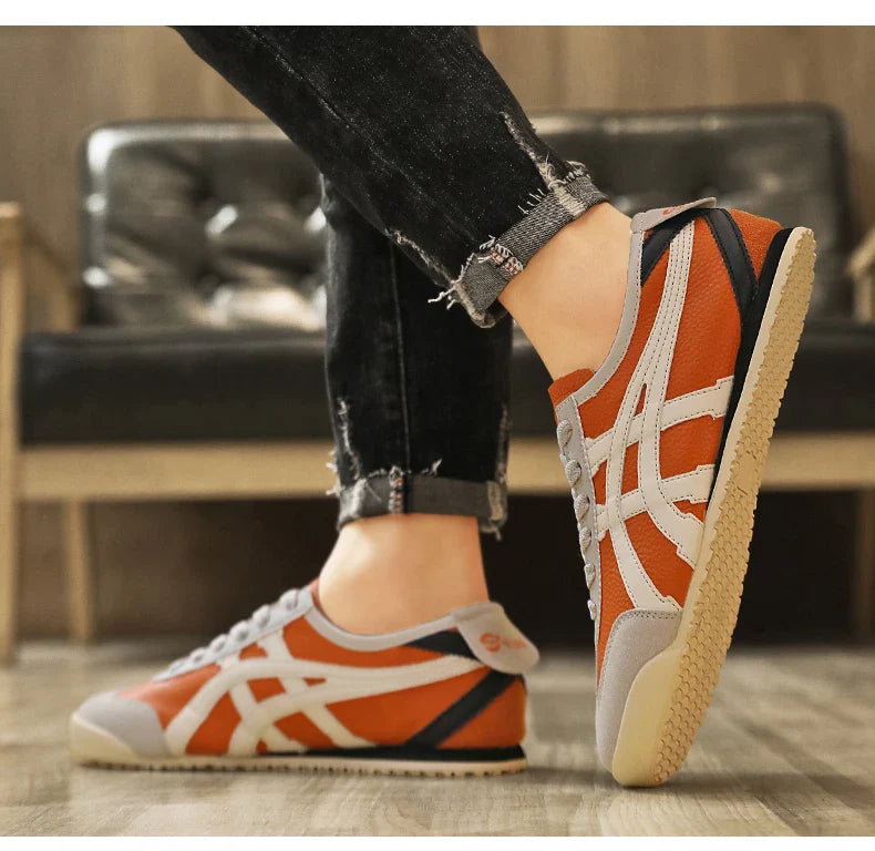 Retro Sneaker Herren Wildleder Kontraststreifen Flach