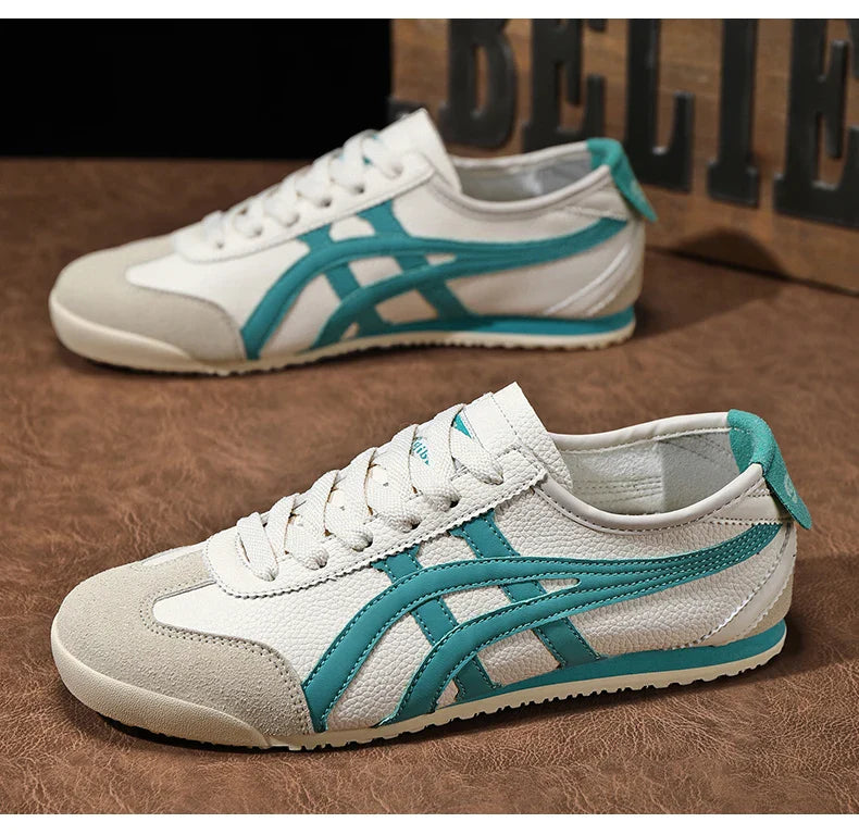 Retro Sneaker Herren Wildleder Kontraststreifen Flach