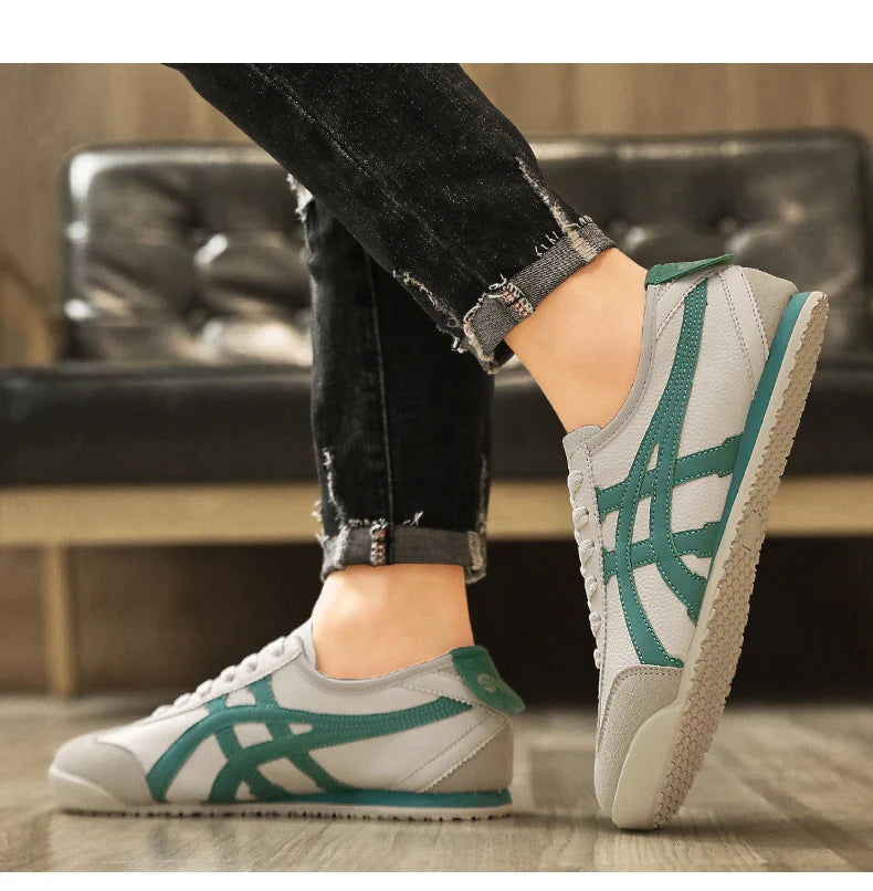 Retro Sneaker Herren Wildleder Kontraststreifen Flach