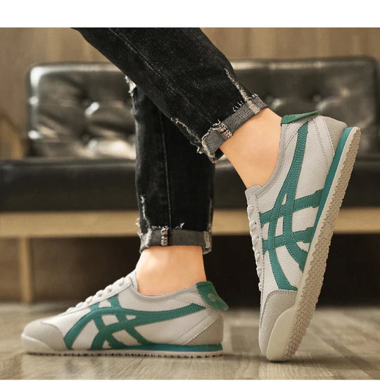Retro Sneaker Herren Wildleder Kontraststreifen Flach