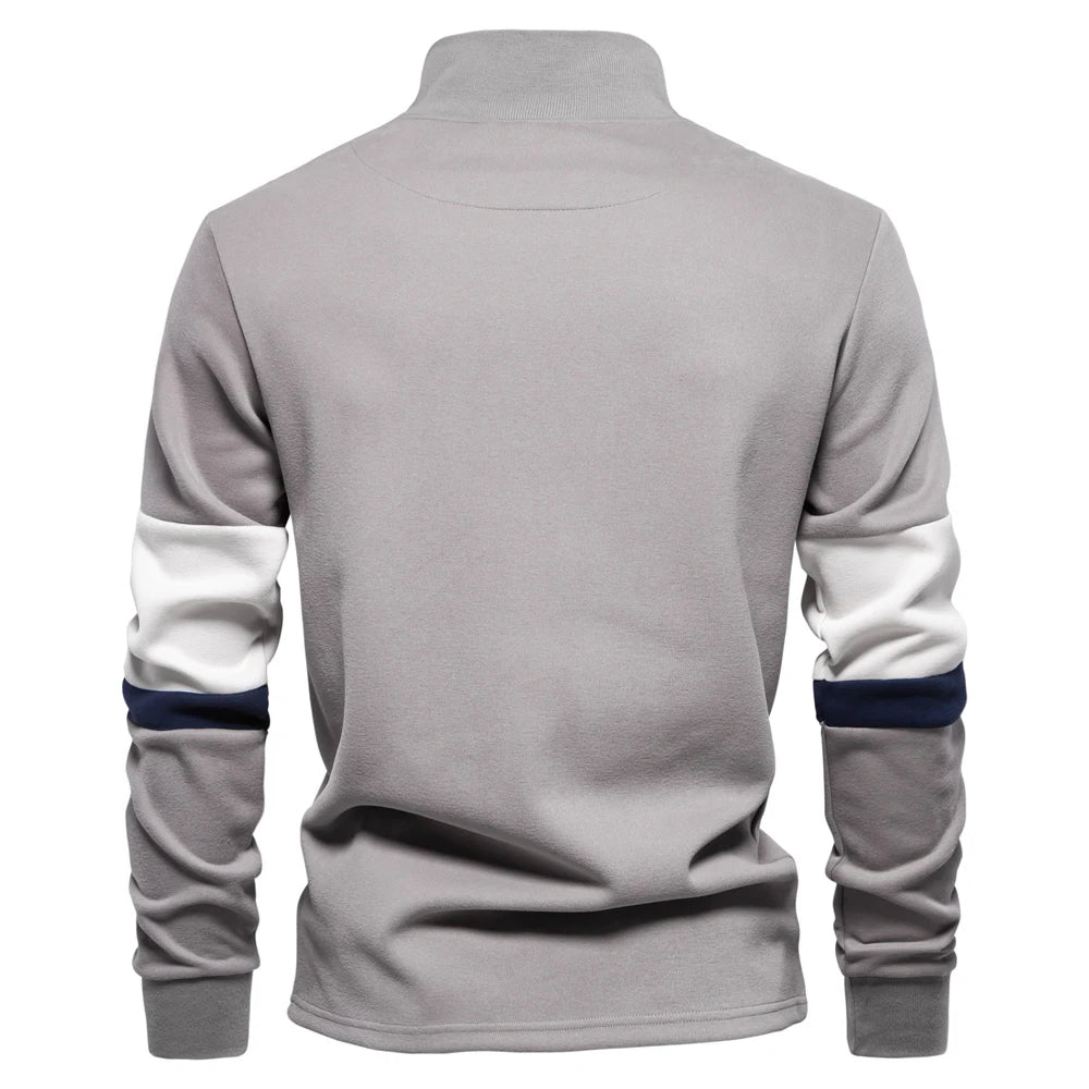Troyer Quarter-Zip Pullover Herren Baumwolle Sportlich