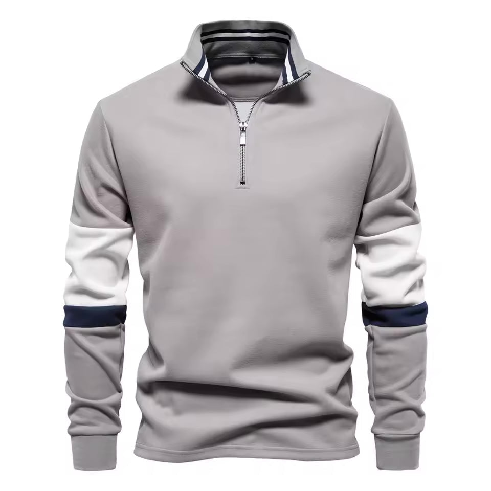 Troyer Quarter-Zip Pullover Herren Baumwolle Sportlich