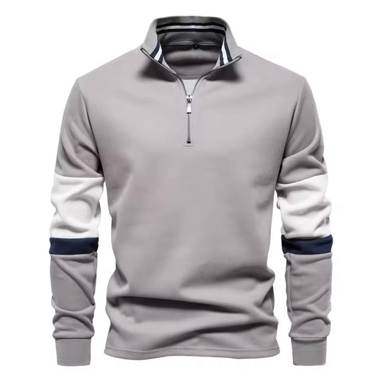 Troyer Quarter-Zip Pullover Herren Baumwolle Sportlich