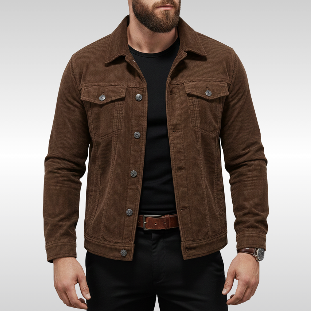 Klassische Cordjacke Herren Cord Casual Vintage Jacke