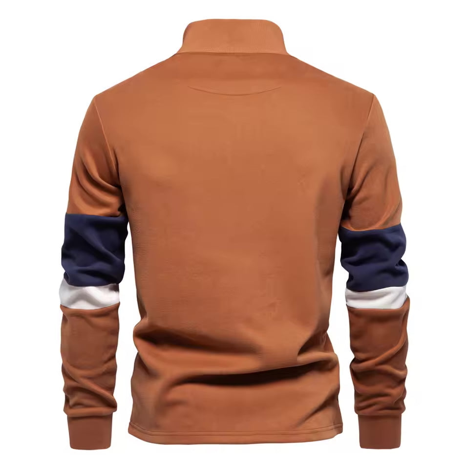 Troyer Quarter-Zip Pullover Herren Baumwolle Sportlich