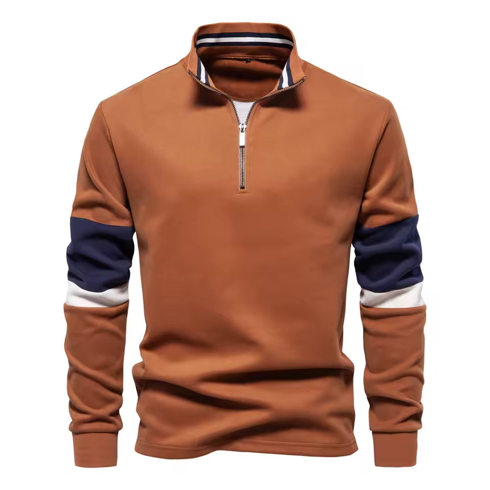 Troyer Quarter-Zip Pullover Herren Baumwolle Sportlich