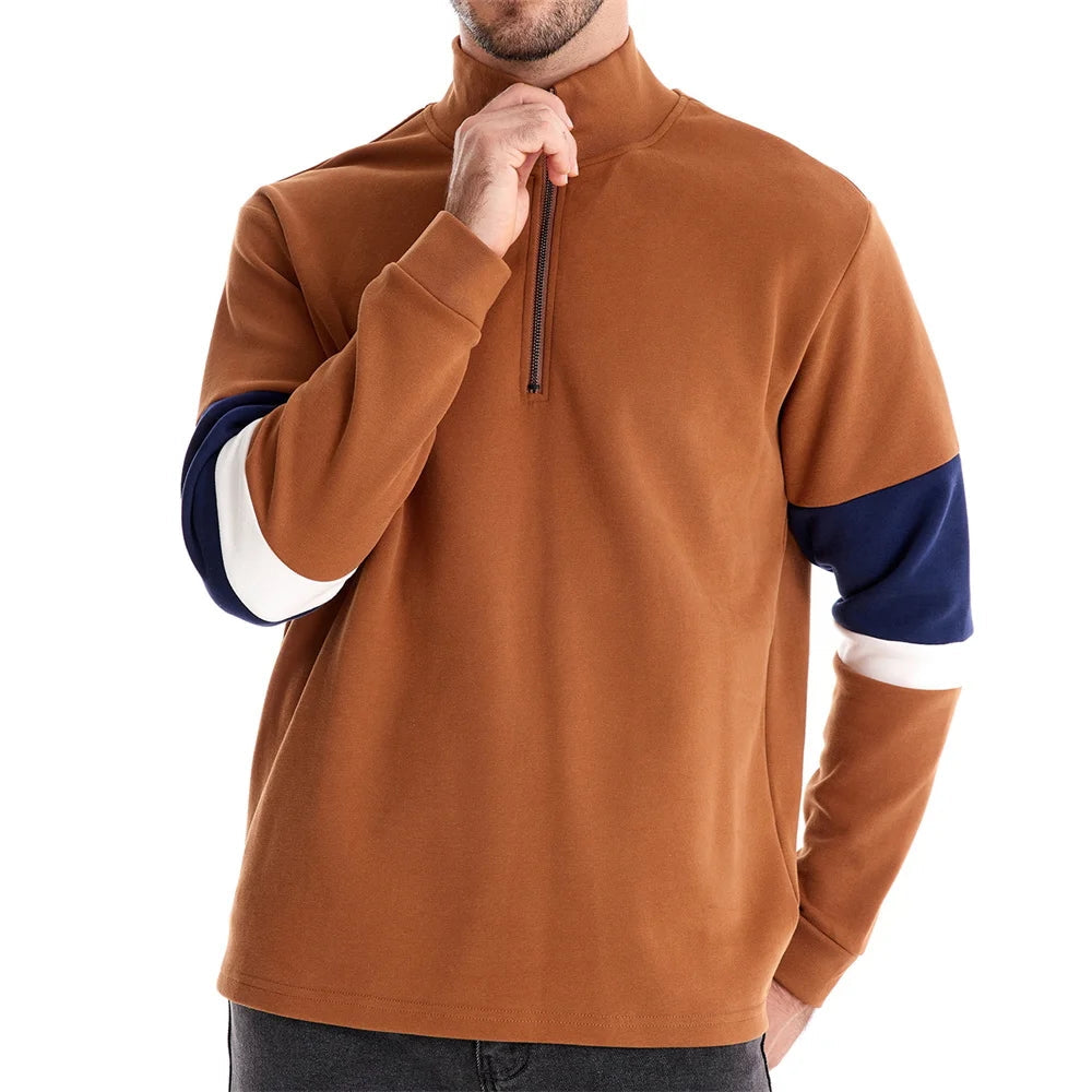 Troyer Quarter-Zip Pullover Herren Baumwolle Sportlich