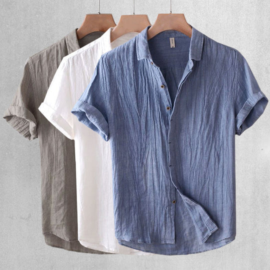 Leichtes Leinen Strandhemd Herren Sommer Baumwolle Hemd