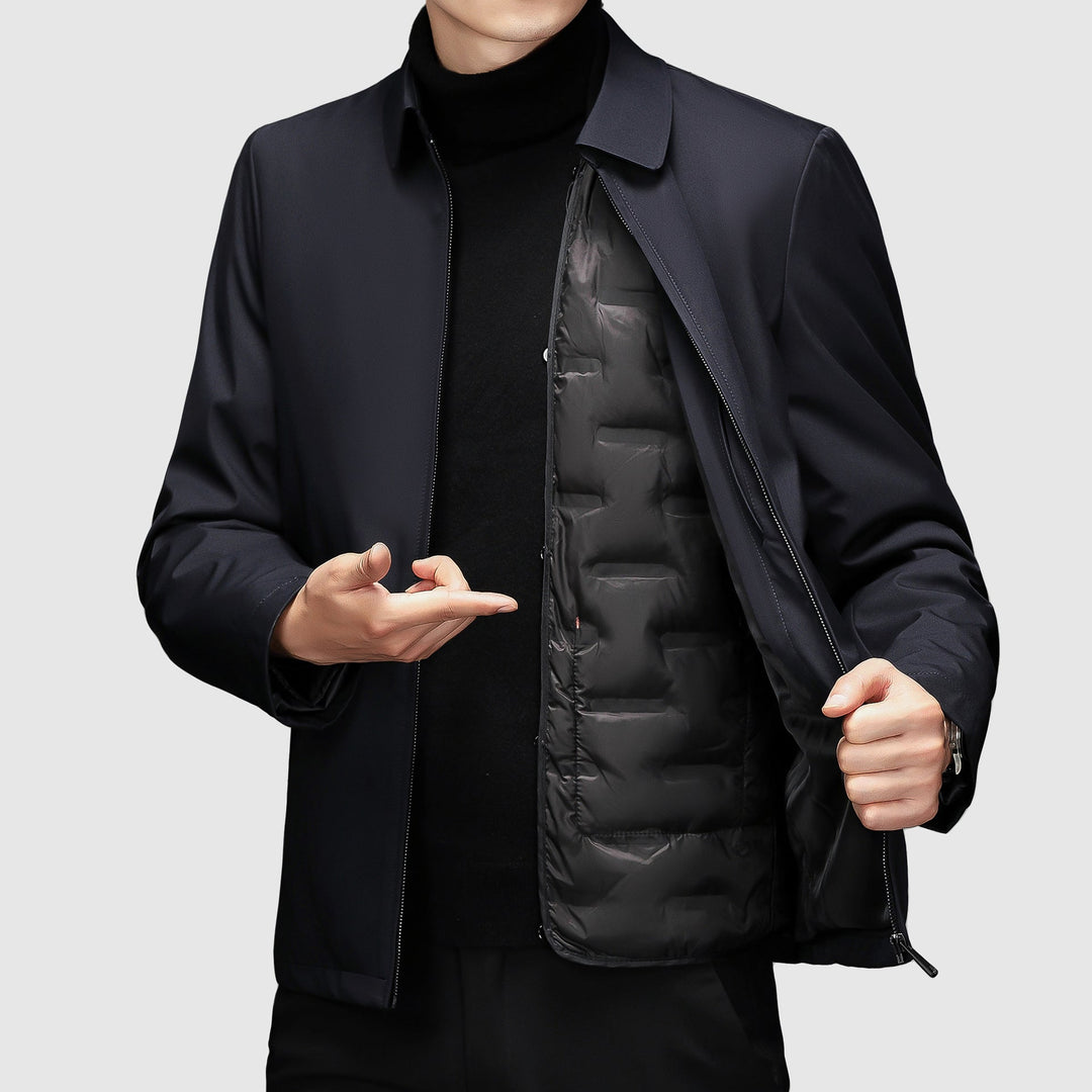 Daunenjacke Herren Winter Warm Gesteppt Outdoor Kapuze