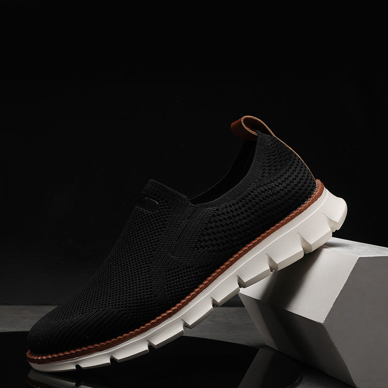 Mesh Slip-On Schuhe Herren Bequeme Sneaker Strick