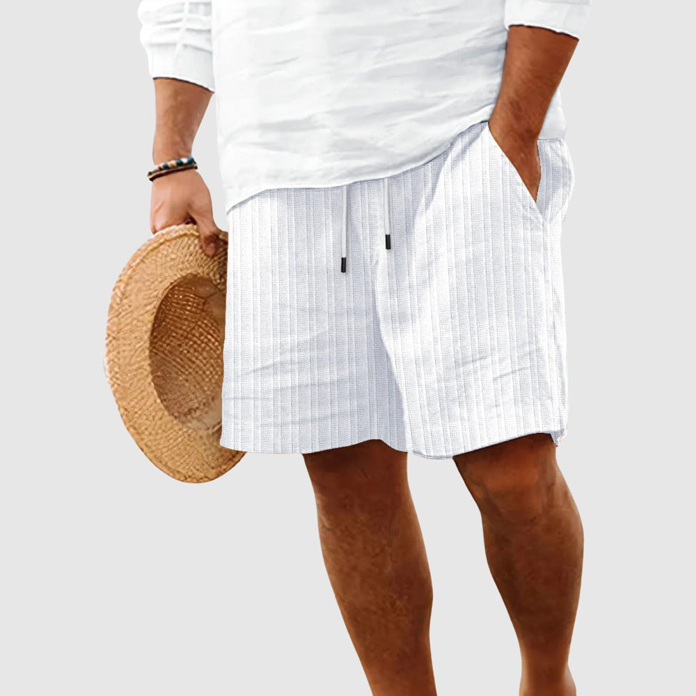 Gestreifte Baumwoll Shorts Herren Kordelzug Sommer