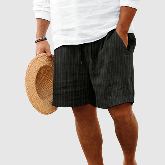Gestreifte Baumwoll Shorts Herren Kordelzug Sommer