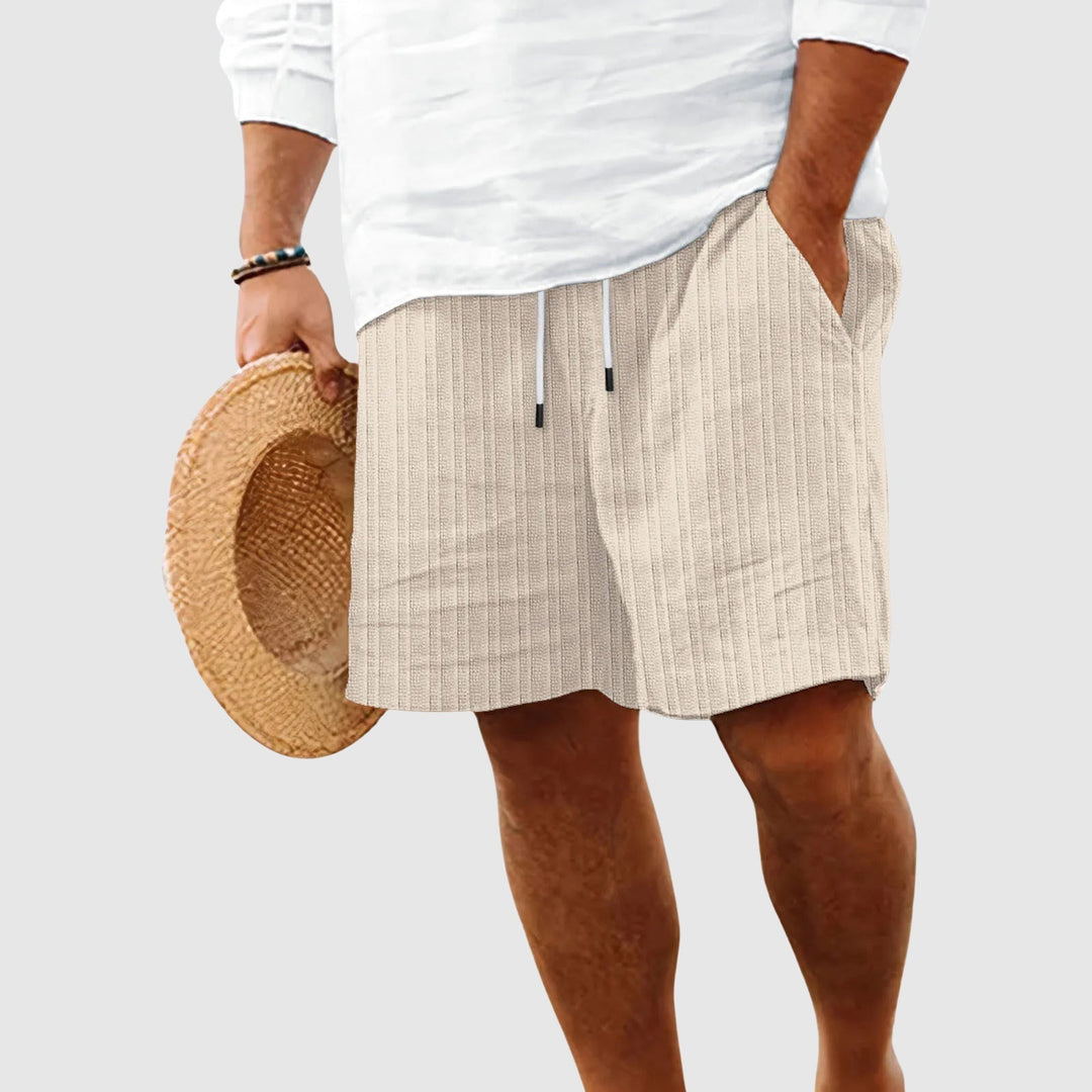 Gestreifte Baumwoll Shorts Herren Kordelzug Sommer