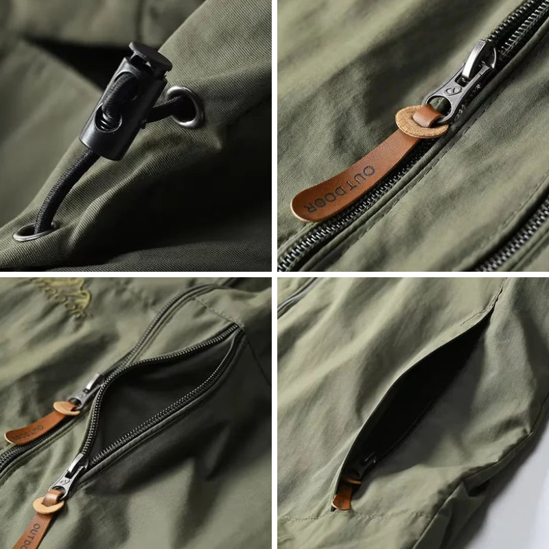 Funktionsjacke Herren Wetterfest Kapuze Zip Taschen