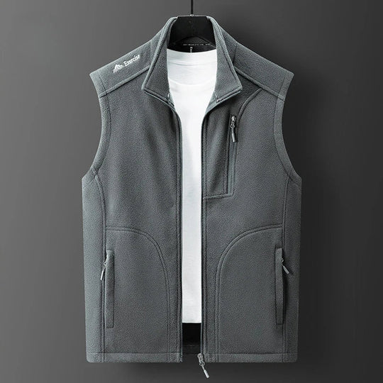 Fleece Weste Herren Mehrere Taschen Durchgehend Zip