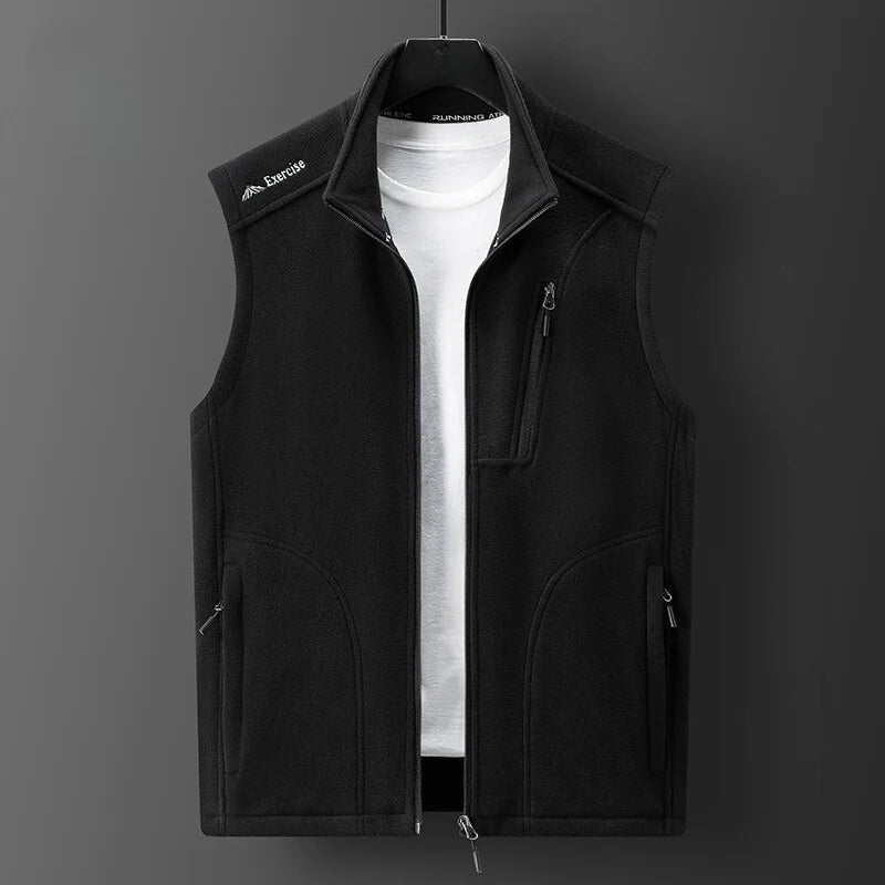 Fleece Weste Herren Mehrere Taschen Durchgehend Zip