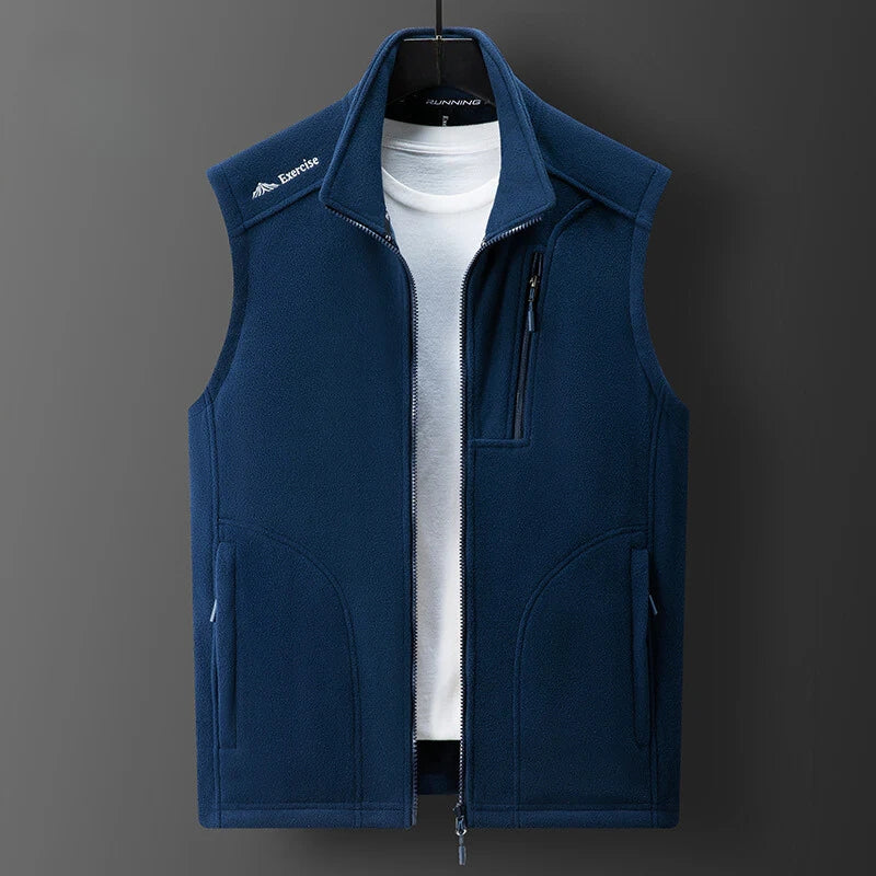 Fleece Weste Herren Mehrere Taschen Durchgehend Zip