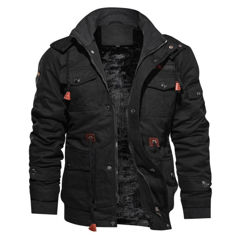 Wasserdichte Winterjacke Herren Fleece Warm Gefüttert
