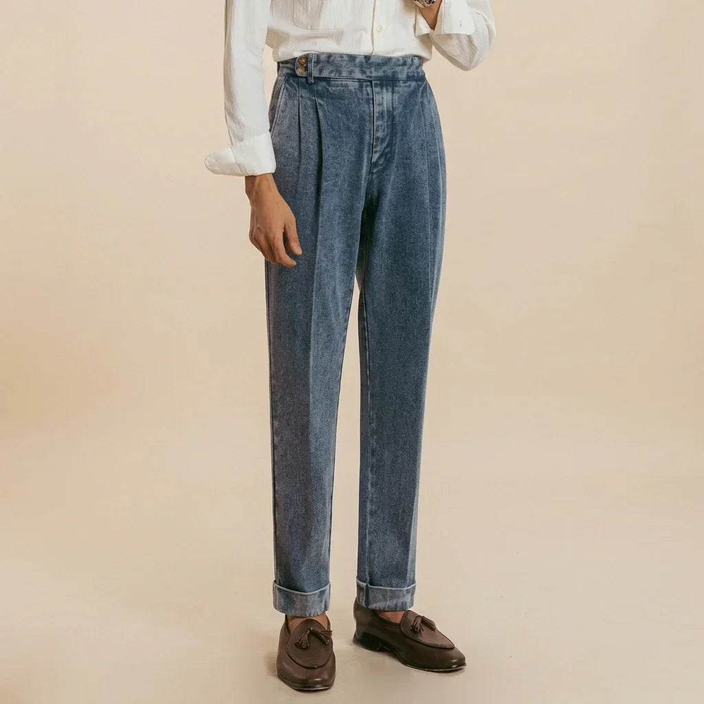 Bundfalten Denim Hose Herren Bio Baumwolle Jeans