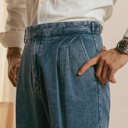 Bundfalten Denim Hose Herren Bio Baumwolle Jeans