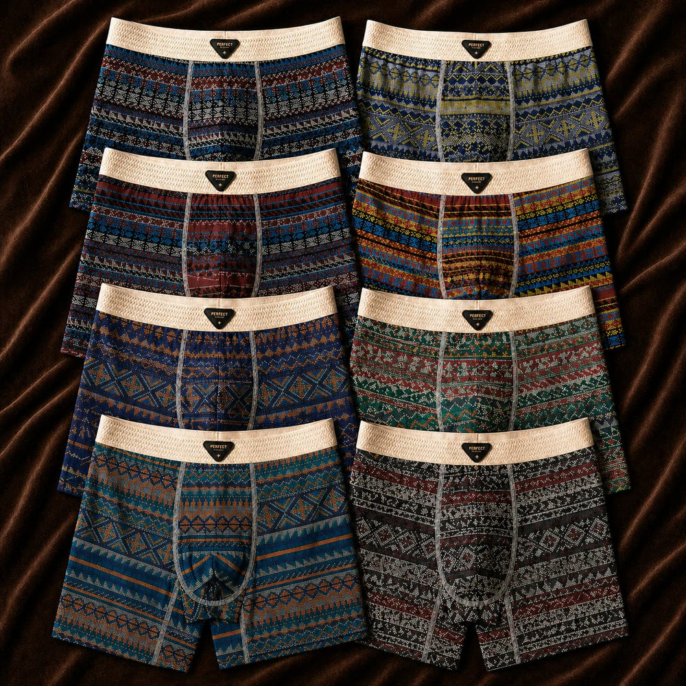 Lange Baumwoll Boxershorts Herren Extralang Bedruckt