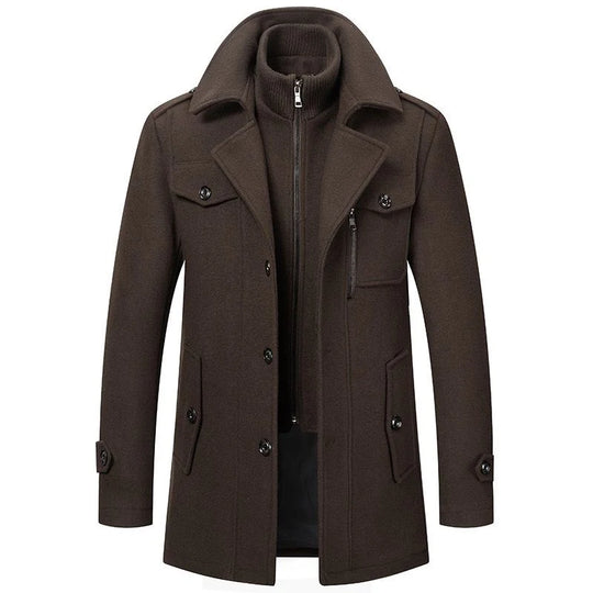 Eleganter Woll Wintermantel Herren Warm Klassisch