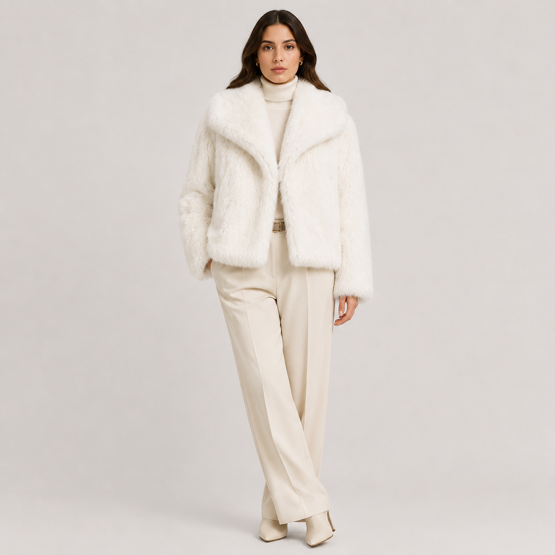 Kunstfelljacke Damen Warm Winter Elegant Teddy