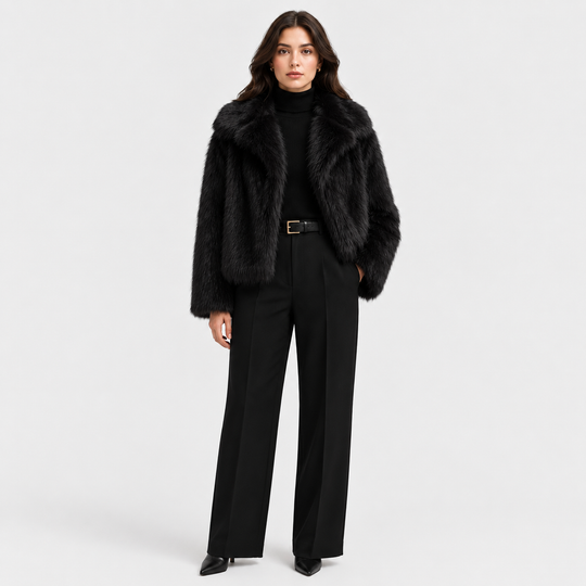 Kunstfelljacke Damen Warm Winter Elegant Teddy