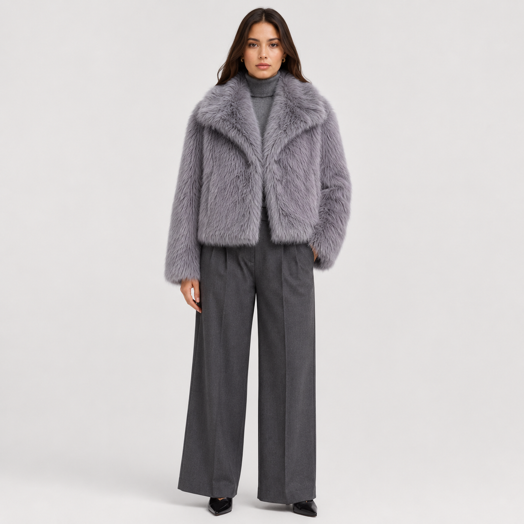 Kunstfelljacke Damen Warm Winter Elegant Teddy