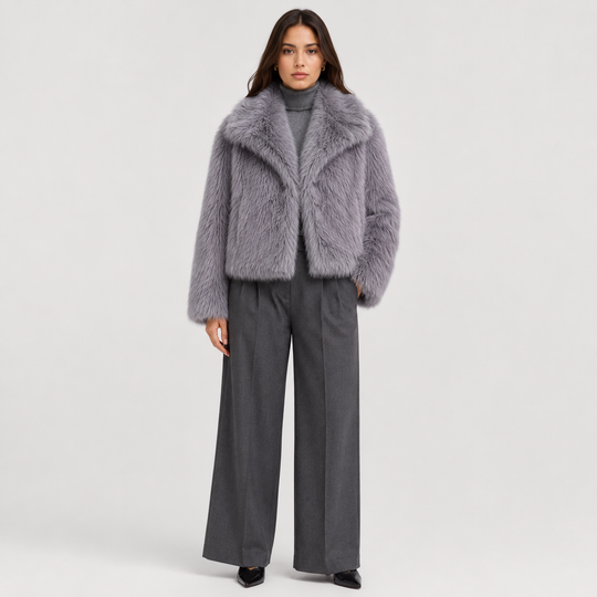 Kunstfelljacke Damen Warm Winter Elegant Teddy