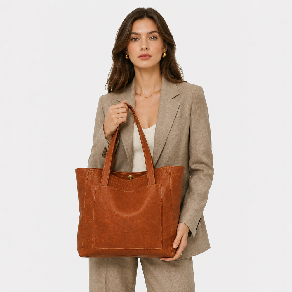Handtasche Damen Kunstleder Schultertasche Klassisch Elegant