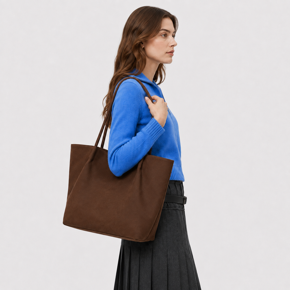 Shopper Damen Wildlederoptik Groß Handtasche Alltag Büro