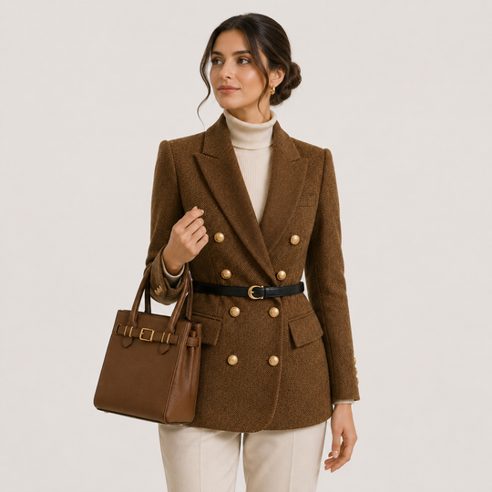 Blazer Damen Gürtel Tailliert Business Elegant