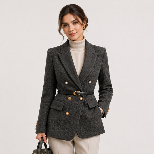 Blazer Damen Gürtel Tailliert Business Elegant