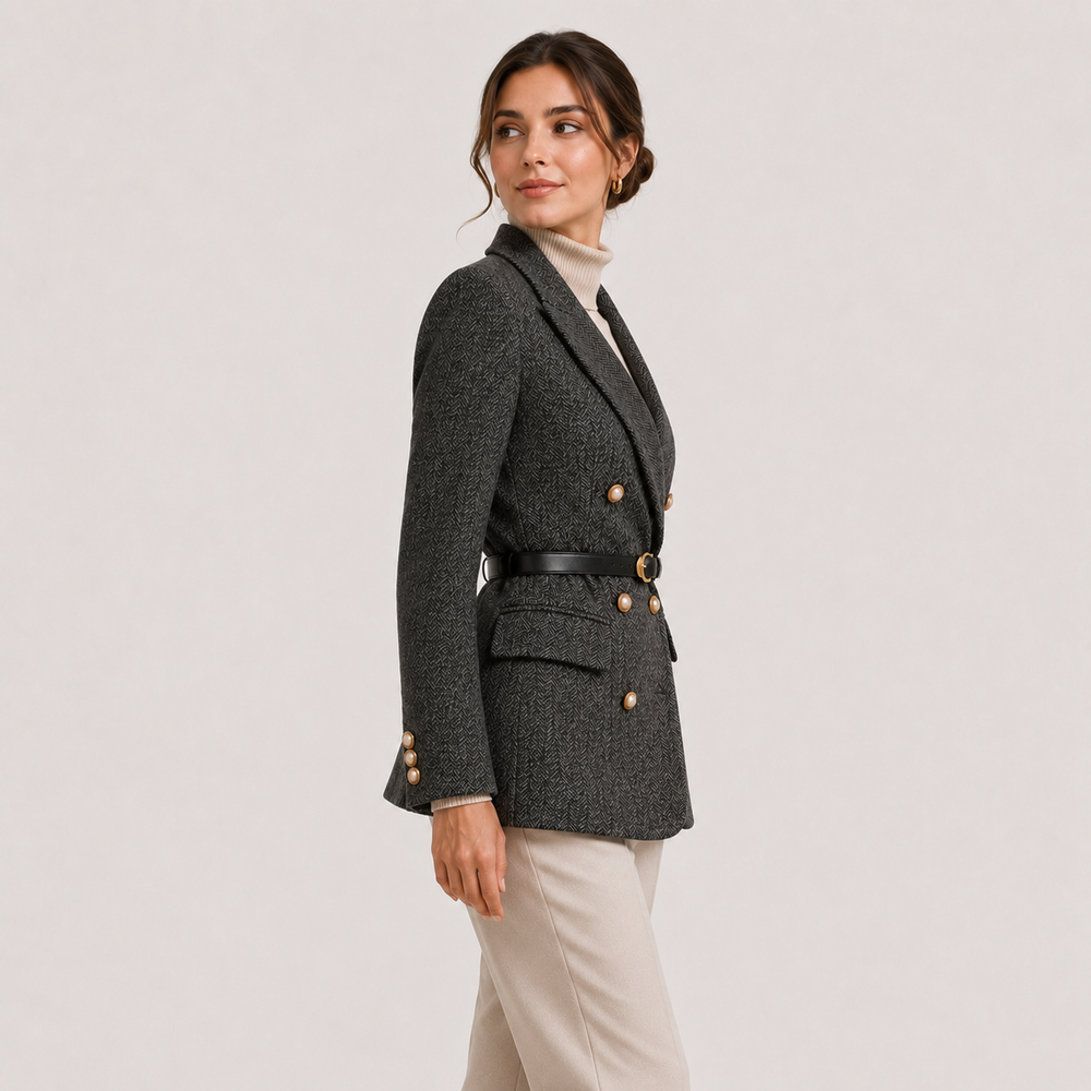 Blazer Damen Gürtel Tailliert Business Elegant