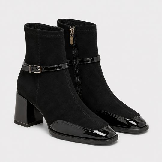 Stiefeletten Damen Kunstleder Bequem Business Alltag