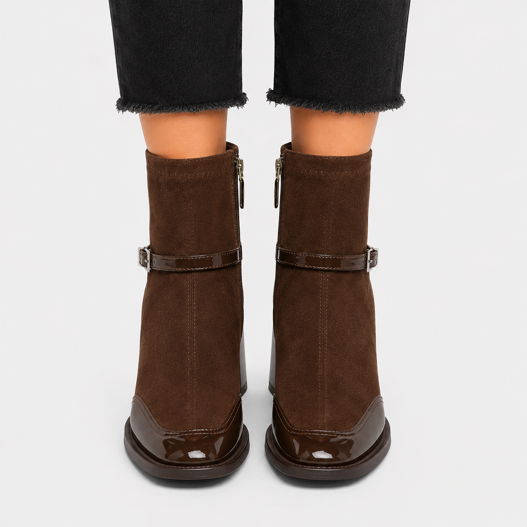 Stiefeletten Damen Kunstleder Bequem Business Alltag