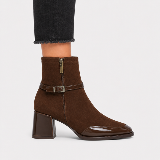 Stiefeletten Damen Kunstleder Bequem Business Alltag